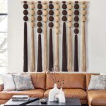 IOWER Macrame Wall Hanging Large Boho Wall Decor Natural Brown Khaki Sphericity Cotton Textile Fiber Yarn Wall Art Handmade For Livingroom Bedroom Wedding Party 39" Wx39 L - Image 3