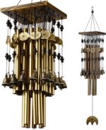 Wind Chimes for Outside, 30"Memorial Wind Chimes with 24 Copper Tubes and 16 Copper Bell for Garden,Patio,Window Wind Chime Hanging Decoration,Bronze Memorial Sympathy Wind Chimes Gifts for Mom