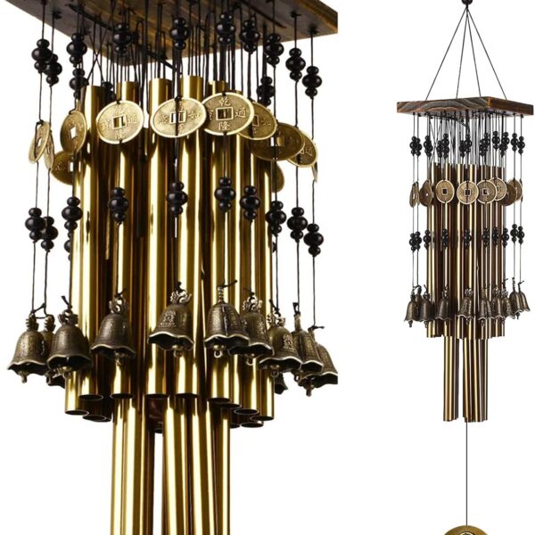 Wind Chimes for Outside, 30"Memorial Wind Chimes with 24 Copper Tubes and 16 Copper Bell for Garden,Patio,Window Wind Chime Hanging Decoration,Bronze Memorial Sympathy Wind Chimes Gifts for Mom