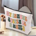 G2TUP Chronic Illness Makeup Bag Chronic Illness Gift Invisible Illness Gift My Immune System Is A Hater Zipper Pouch (Immune System) - Image 7