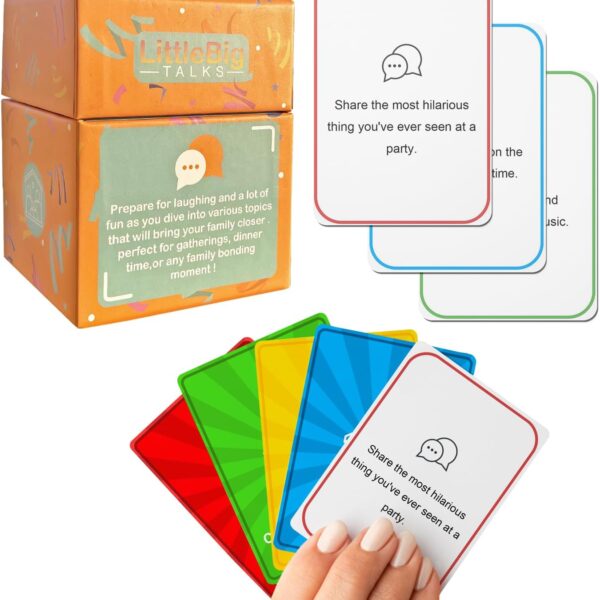 Interactive Family Conversation Cards for Quality Time, Laughter, and Bonding Group Activities, Educational Play, Portable Fun for All Ages Conversation Starters