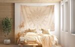 Damanse Floral Tapestry Wall Hanging Cute,Boho Wall Tapestry for Bedroom Aesthetic,Mandala Living Room Decor for Teen Girls (Flaxen, 59.80" x 78.70") - Image 6