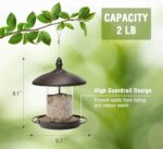 Metal Roof Bird Feeder - Chew Proof for Outdoor Hanging Wild Bird Seeds. Bronze - Image 6