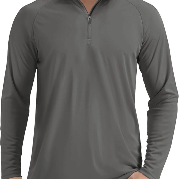 TACVASEN Men's Long Sleeve Athletic Shirts 1/4 Zip Sun Protection Rash Guard UPF 50+ Outdoor Hiking Running T-Shirts