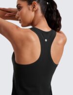 CRZ YOGA Seamless Womens Breathable Workout Tank Tops Racerback High Neck Sleeveless Running Athletic Shirts - Image 4