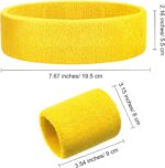 24 Pieces 80s Neon Sweatbands Set, Include 8 Sports Headbands and 16 Sweat Wristbands Elastic Athletic Tennis Sweat Bands Bulk for Man Woman - Image 3