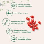 Micro Ingredients Lutein & Zeaxanthin 40mg Softgels, 240 Count, with Astaxanthin, Omega-3s, & Phospholipids | Eye + Vision Health Vitamins | Third Party Tested, Non-GMO, Gluten Free - Image 3