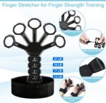 Grip Strength Trainer(5 Pack) with Finger Exerciser, Hand Grip Strengthener, Finger Stretcher,Grip Ring & Stress Relief Ball for Muscle Building and Injury Recover with Carry Bag - Image 5