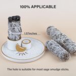 ZenBless Multifunction Incense and Candle Holder for Burning Sage, Palo Santo, Incense Sticks - 5.9" Ceramic Ash Catcher Tray for Meditation Room Home Decor (Gold) - Image 5