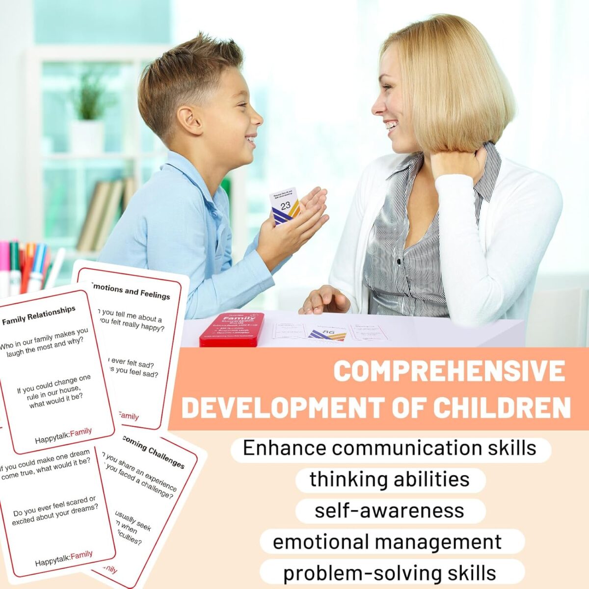 Conversation Cards for Kids - 200 Engaging Questions for Family Game Night, Road Trips & Therapy Games, Perfect for Quality Family Time & Fun Conversations - Image 3