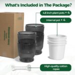 T4U 4.8 Inch Self Watering Plant Pot, 4 Pack Self Watering Pots, Self Watering Planter with Reservoir, Small Self Watering Pots for Indoor Plants, African Violets (4 Pack 4.8", Translucent Gray) - Image 6