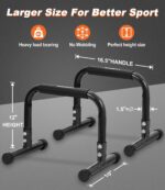 Push Up Bar, 12 Inch High Non-Slip Parallettes Bars & Dip Bars With Foam Handles, Heavy-Duty No Wobbling Calisthenics Equipment For Handstand, L-Sit, Gymnastics, Strength Training Home Gym Use - Image 7