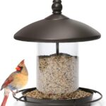 Metal Roof Bird Feeder - Chew Proof for Outdoor Hanging Wild Bird Seeds. Bronze
