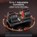 Adjustable Dumbbells Set of 2，Free Weights Dumbbells Set，Adjustable Dumbbell Set，52.5 lbs pair 105 lbs，15 in 1，for Men/Women Gym Equipment for Home Strength Training Equipment - Image 3
