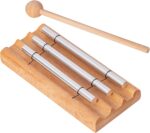 Three Tone Chime Bell for Teachers' Classroom Management, Meditation Chimes, Mindfulness Hand Bell, Percussion Instrument Reminder for Prayer Yoga Eastern Energies Music