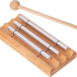 Three Tone Chime Bell for Teachers' Classroom Management, Meditation Chimes, Mindfulness Hand Bell, Percussion Instrument Reminder for Prayer Yoga Eastern Energies Music