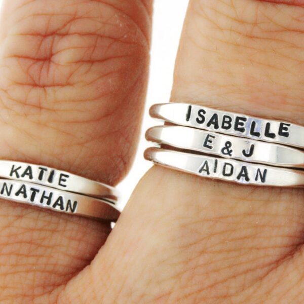 Teeny Tiny Stacking Sterling Silver Ring By Hannah Design Personalized Ring
