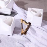 Wooden Mini Harp Model Ornament, 9CM Hand-Made Wooden Harp for Home Office Musical Instrument Decoration with Case - Image 9