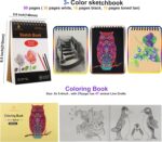 Heshengping, 41pcs Sketching Pencil Set Drawing Sketch Kit Graphite Charcoal Watercolor Pencils Blending Stumps 50page sketchbook, coloring book, Beginners Artist Teens and Adults - Image 2