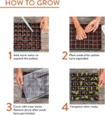 Burpee Greenhouse Indoor Starting Herbs, Flowers and Vegetables | Includes Dome, Watering, Seed Starter Tray, Coir Pellets | 10" W x 20" L x 5" H, One Size, 1 Kit (72 Cells) - Image 3