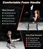Push Up Bar, 12 Inch High Non-Slip Parallettes Bars & Dip Bars With Foam Handles, Heavy-Duty No Wobbling Calisthenics Equipment For Handstand, L-Sit, Gymnastics, Strength Training Home Gym Use - Image 5