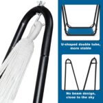 Unique U-Shaped Hammock Chair with Stand,Sturdy & Rust-Resistant,Free Gray Cotton Hammock Chair - Image 2