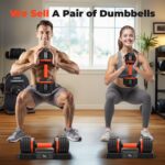 Adjustable Dumbbells Set, Adjustable Weights15/25/35/45/55lbs,Adjustable Dumbbell Pair 110LBS Exercise Fitness Fast Adjust Hex Weight for Full Body Workout Fitness Adjustable dumbbell set 2 - Image 4