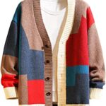 GURUNVANI Cardigan Sweater for Men Knitted Long Sleeve Sweaters with Buttons
