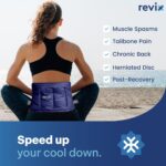REVIX Ice Pack for Injuries Reusable Gel for Lower Back, Cold Packs for Back Shoulder, Elbow, Hip, Leg, Wrap Around Entire Knee, Soft Cold Compress,16 × 9" Navy - Image 3