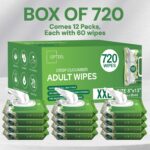 Adult Wipes Extra Large Scented - Skin-Friendly Incontinence Wet Wipes for Adults & Elderly No-Rinse Disposable Washcloths - 8x13" 12 Packs of 60 (720 Wipes) - Image 6