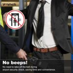 VONMELLI Nickel Free Leather Belt for Men, TSA Approved Non Metal Men’s Belt for Jeans with Hypoallergenic Buckle - Image 3