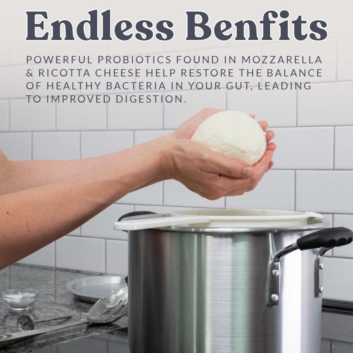 Mozzarella & Ricotta Cheese Making Kit | 5 Piece DIY Kit Includes Cheesecloth, Vegetable Rennet, Citric Acid, Cheese Salt, & Cooking Thermometer | Great Gift Ideas | Italian Cheese Making Supplies - Image 5