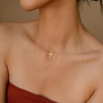 Moodear Cross Necklace for Women - Dainty 14K Gold Plated/Sterling Silver/Rose Gold Layered Cross Pendant Simple Cute Necklaces for Women Trendy Jewelry Gifts - Image 3