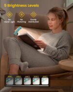 Glocusent USB Rechargeable Book Light for Reading in Bed, Portable Clip-on LED Reading Light, 3 Amber Colors & 5 Brightness Dimmable, Compact & Long Lasting, Perfect for Book Lovers, Kids - Image 2