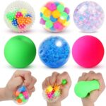6 Set Squishy Sensory Stress Squeezing Balls for Adults: Best Calming Tool to Relieve Anxiety, Vent Mood and Improve Focus, Fun Fidgets for Student Classroom, Easter Gifts for Kids