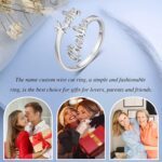 Personalized Name Ring for Women, Custom Promise Ring for Her Adjustable Couples Rings with 2 Names Personalized Jewelry Gift for Women Mother BFF - Image 5