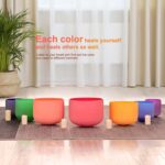 Set Of 7 PCS 440HZ 6-12 Inch Colored Frosted Chakra Quartz Crystal Singing Bowls Sound Healing Instrument with 2 PCS Travel Carry Case Bag for Meditation - Image 2