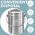 EPICA Countertop Compost Bin Kitchen | 1.3 Gallon | Odorless Composting Bin with Carbon Filters | Indoor Compost Bin with Lid | Stainless Steel Kitchen Composter for Food Scraps & Waste Recycling - Image 2