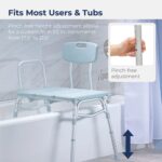 Drive Medical 12011KD-1 Tub Transfer Bench For Bathtub, Height Adjustable Shower Bench with Backrest, Shower Seat Shower Chair Bath Chair for Elderly, Seniors, Arm Support for Transfer, 400 Weight Cap - Image 6
