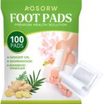 Natural Herbal Foot Pads - 100 Pack Ginger Oil & Bamboo Charcoal Premium Foot Care Patches - Relieves Stress and Fatigue - Improves Sleep and Supports Body Cleansing