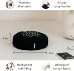Mindful & Modern Large Meditation Cushion for Zafu Yoga - Meditation Pillow for Sitting on the Floor - Buckwheat Hull Filled Yoga Cushion with Removable, Washable 100% Cotton Cover and Carry Handle - Image 6