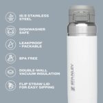 Stanley Quick Flip GO Water Bottle 24 oz | Push Button Lid | Leakproof and Packable for Travel and Sports | Insulated Stainless Steel | BPA-Free | Rose Quartz - Image 4
