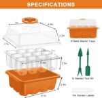 GooingTop Seed Starter Tray, 6 Pack 72 Cells Plant Grow Kit with Adjustable Humidity Vent for Mini Greenhouse Garden Germination,Bonsai Seedlings Starting Growing - Image 2