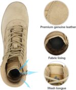 NORTIV 8 Men's Military Tactical Work Boots Side Zipper Leather Motorcycle Combat Boots Trooper(6-8 Inches) - Image 3