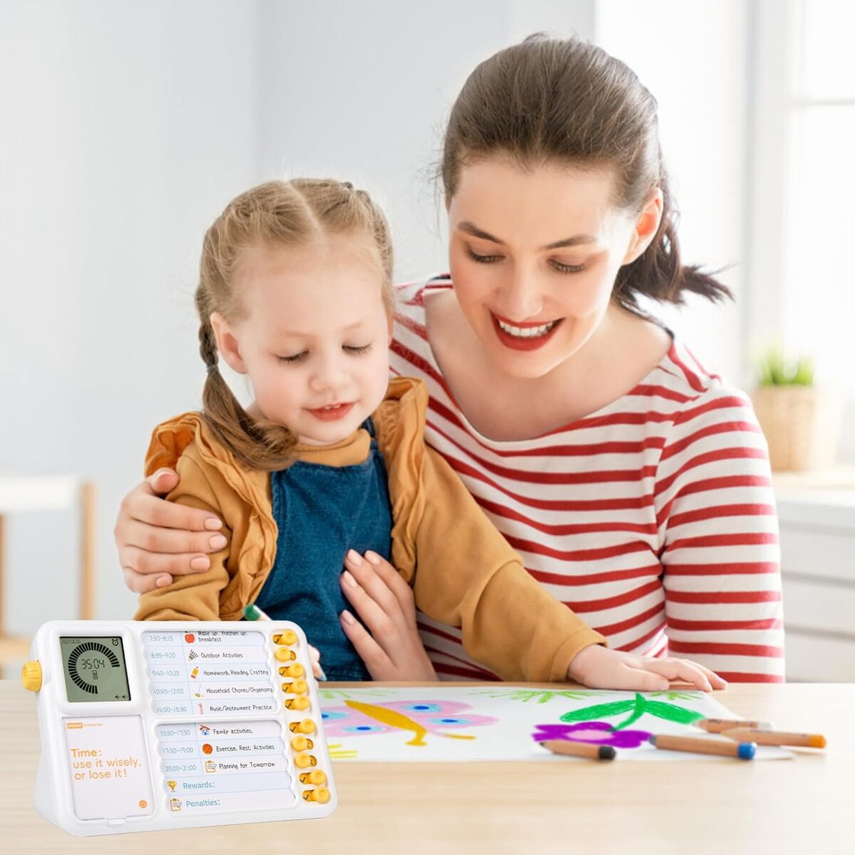 Visual Timer for Kids with Planning Board, ADHD Timer for Kids, Daily Chore Board-Checklist for Autism, Increase Self-Regulation, Silence Timer for Home School - Image 4