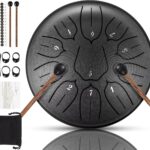 Steel Tongue Drum 11 Note 6 Inches D-Key Tank Drum Handpan Drum Percussion Instrument for Meditation Entertainment Musical Education Concert Mind Healing Yoga