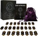 Runes Set, 25Pcs Wooden Viking Rune Stone Set with Guide Book, Velvet Bag, Norse Runas for Beginners,Witchcraft/Divination/Meditation/Spiritual - Image 9