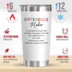 Teacher Appreciation Gifts - Difference Maker 20 oz Stainless Steel Insulated Coffee Tumbler with Lid - Thank You Gifts For Teachers Boss Coworker Employee, Inspirational Tumbler for Women - Image 3