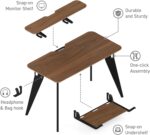 HOEK Office Desk Bundle, 47.5" x 23" - Modular Shelving, Storage Hook, Wall-Mountable Desk for Small Spaces & Work from Home Solutions - Easy Assembly Set Up & Compact Home Furniture (Walnut/White) - Image 4