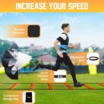 Yes4All Agility Ladder Speed Training Equipment Set - 1 Adjustable Agility Ladder, 12 Soccer Cones, 5 Hurdles, Jump Rope, Running Parachute - Speed & Agility Training Equipment for All Ages - Image 3